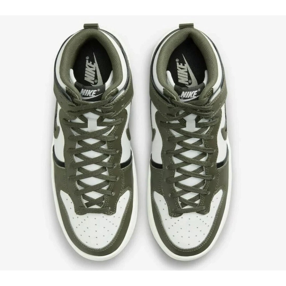 Nike Dunk High Up Womens Size 10 Basketball Shoes White/Black/Khaki DH3718-103 - Picture 4 of 6